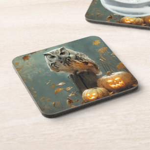 Dessous-de-verre Chouette vintage et citrouilles Automne Halloween