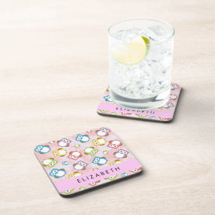 Dessous-de-verre Chouettes mignonnes, Chouette Motif, Chouettes col