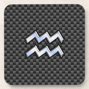 Dessous-de-verre Chrome Aquarius signe zodiaque Styles de fibre de