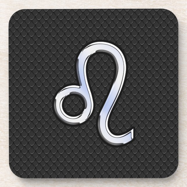 Dessous-de-verre Chrome Comme Leo Zodiac Connexion peau de serpent (Devant)