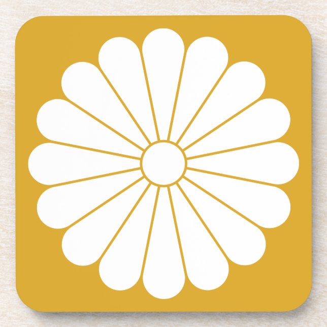 Dessous-de-verre chrysanthème à seize pétales (Devant)