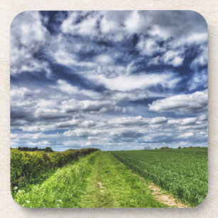 Dessous-de-verre Ciel HDR de chemin de ferme