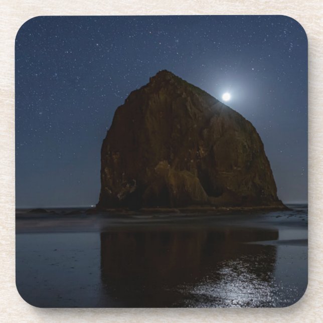 Dessous-de-verre Ciels au-dessus de Haystack Rock | Cannon Beach, O (Devant)