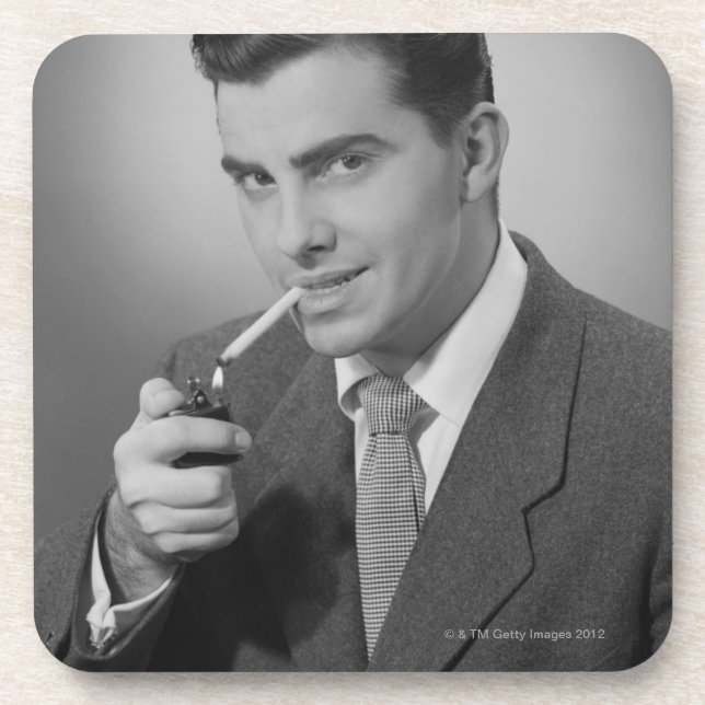 Dessous-de-verre Cigarette d'éclairage d'homme (Devant)