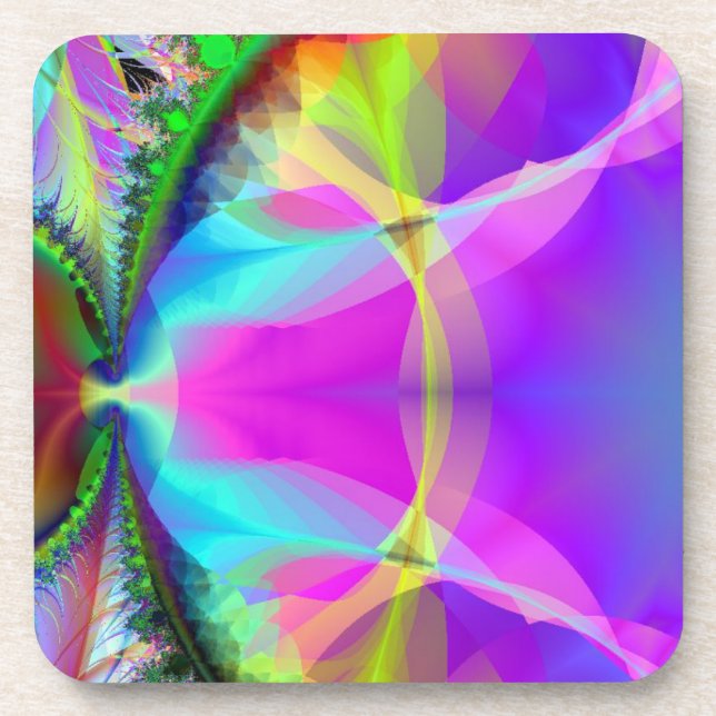 Dessous de verre circulaire intérieur coloré (Devant)