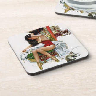 Dessous-de-verre Cirque Beauté Art Vintage Noël Pin-up Girl