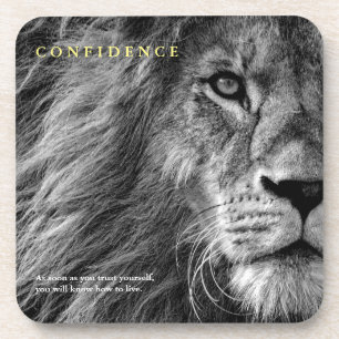 Dessous-de-verre Citation de confiance des yeux de lion Inspiration