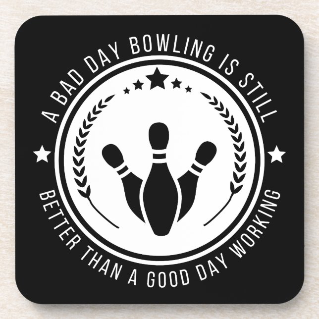 Dessous-de-verre Citation de travail de bowling drôle (Devant)