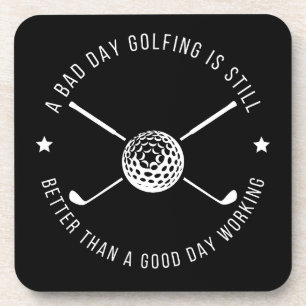 Dessous-de-verre Citation de travail de golf amusant