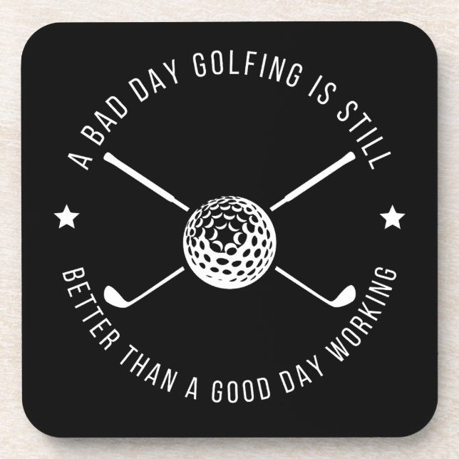 Dessous-de-verre Citation de travail de golf amusant (Devant)