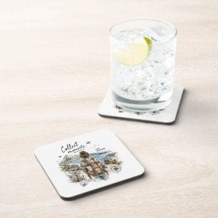 Dessous-de-verre Citation de voyage : Collectionnez les moments et