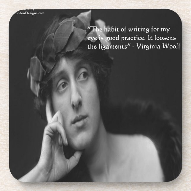 Dessous-de-verre Citation d'écriture de Virginia Woolf avec des ray (Devant)