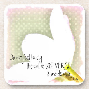 Dessous-de-verre Citation pointillée de Rumi de tulipe