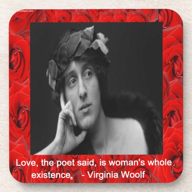 Dessous-de-verre Citation Virginia Woolf & Love (Devant)