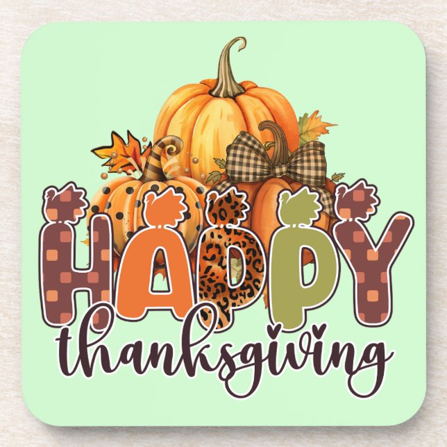 Dessous-de-verre Citrouille bon thanksgiving (Devant)