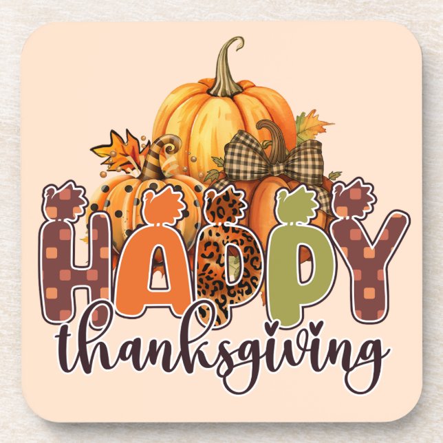 Dessous-de-verre Citrouille bon thanksgiving (Devant)