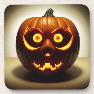 Dessous-de-verre Citrouille de Halloween sculptée
