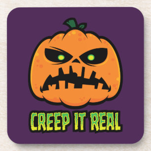 Dessous-de-verre Citrouille d'Halloween grincheuse Creep It Real