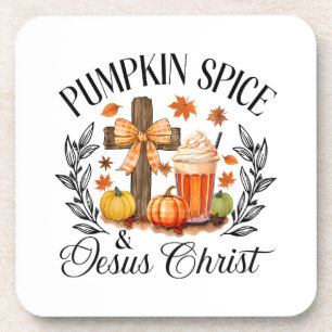 Dessous-de-verre Citrouille Spice Et Jésus Christ Cross Citrouille