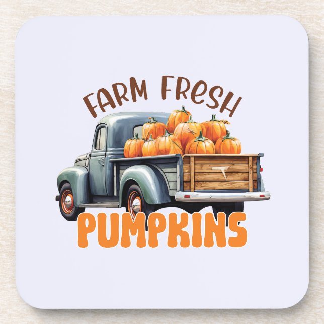 Dessous-de-verre Citrouilles frais - Camion rustique (Devant)