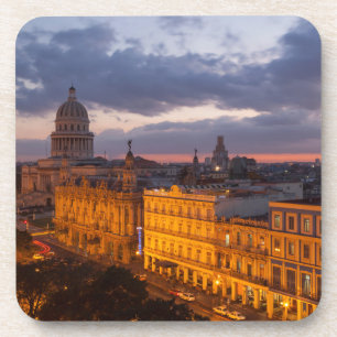 Dessous-de-verre Cityscape au coucher du soleil, La Havane, Cuba