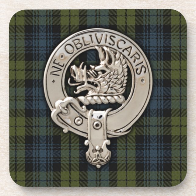 Dessous-de-verre Clan Campbell Crest & Tartan (Devant)