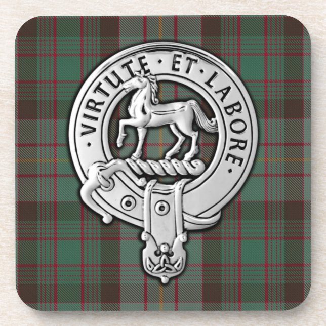 Dessous-de-verre Clan Cochrane Crest & Hunting Tartan (Devant)