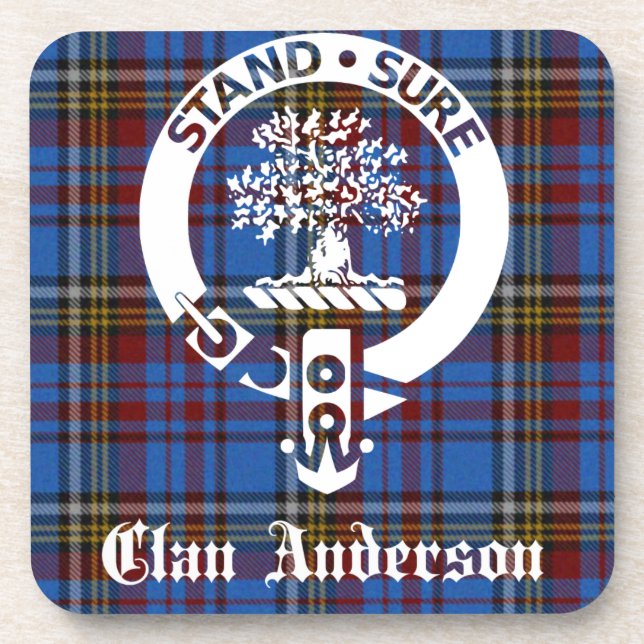 Dessous-de-verre Clan écossais Anderson Crest & Tartan (Devant)