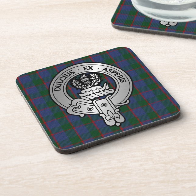 Dessous-de-verre Clan Ferguson Crest & Tartan (Côté gauche)