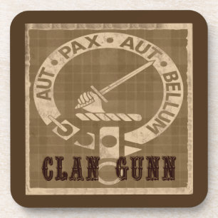 Dessous-de-verre Clan Gunn Crest Badge - Sepia