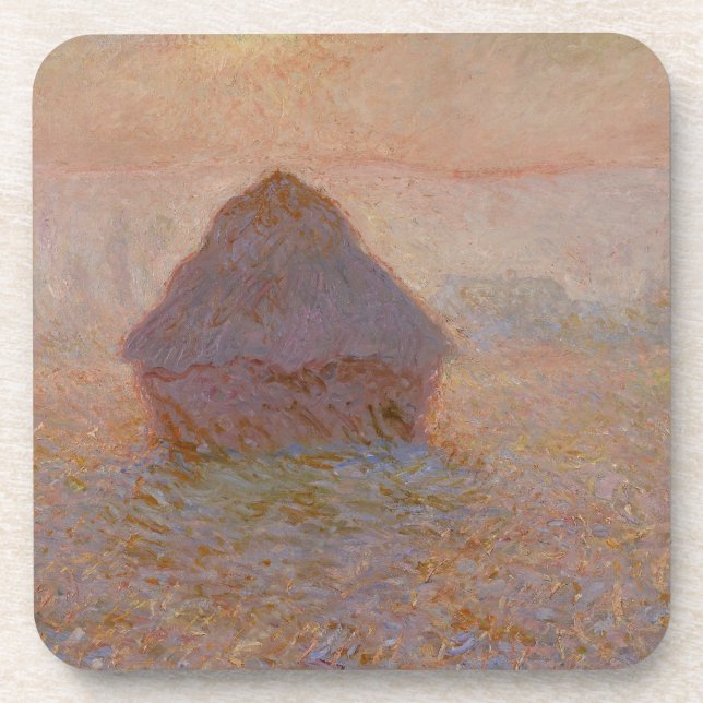 Dessous-de-verre Claude Monet | Grainstack, Sun dans la brume (Devant)