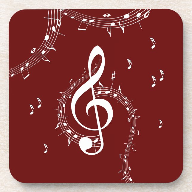 Dessous-de-verre Climacic G Clef Music Rouge (Devant)