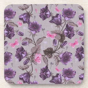 Dessous-de-verre cloches de main violettes et motif de papillons