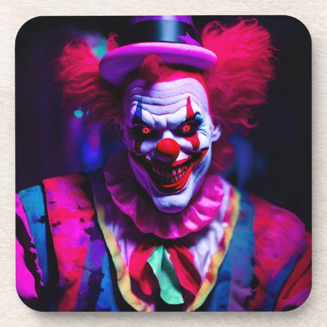 Dessous-de-verre clown effrayant (Devant)