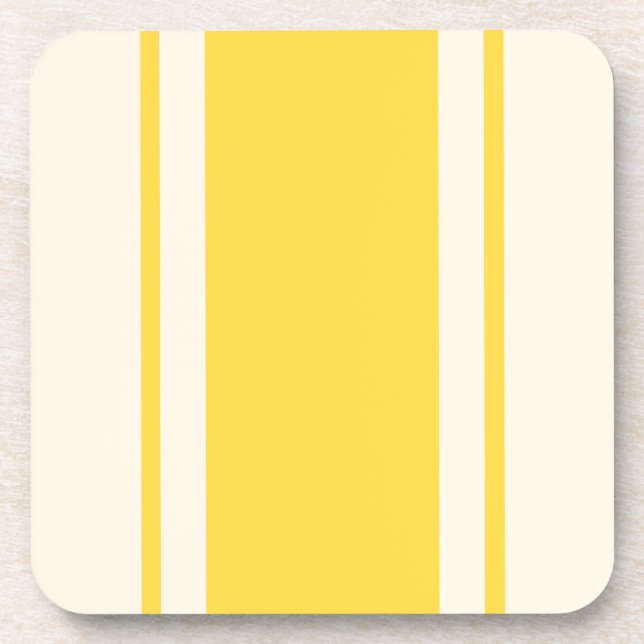 Dessous-de-verre Coastal Stripe Coaster - Yellow & Cream (Devant)