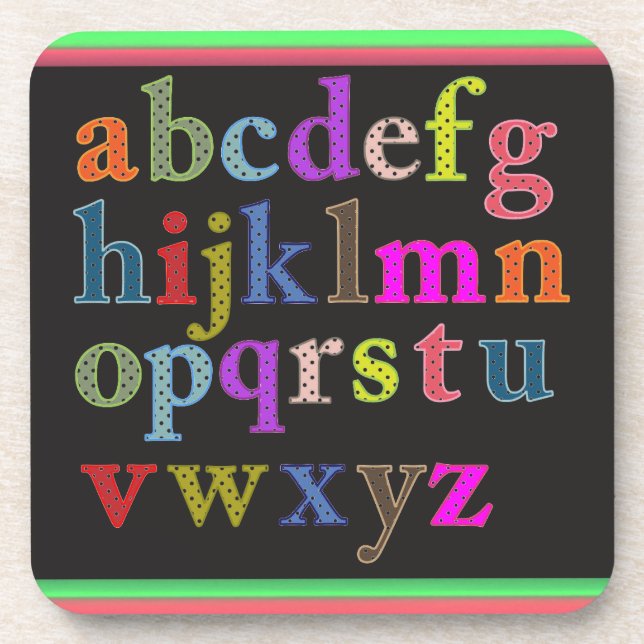 Dessous-de-verre Coaster de boisson Alphabet (Devant)