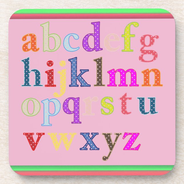 Dessous-de-verre Coaster de boisson Alphabet (Devant)