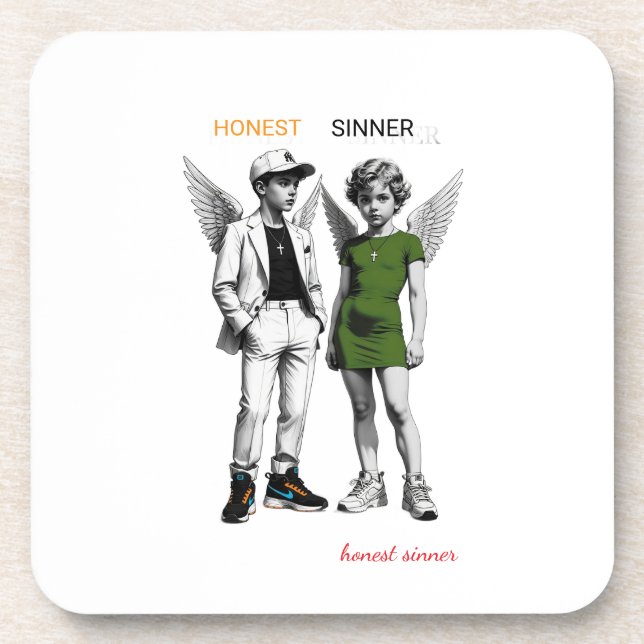 Dessous-de-verre Coaster en plastique rigide avec des anges chérubi (Devant)