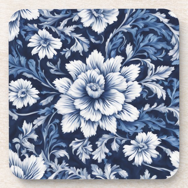 Dessous-de-verre coaster symphonie floraison de cobalt (Devant)