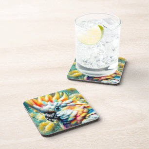 Dessous-de-verre Cockatoo Whimsal Oiseau Pépites jaunes Floral