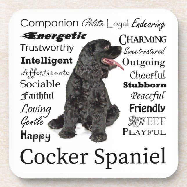 Dessous de verre Cocker Spaniel Traits (Devant)