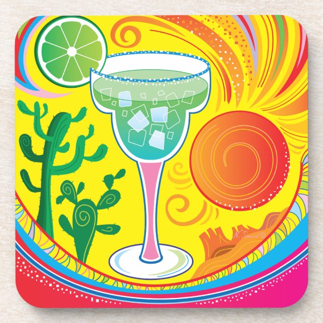Dessous-de-verre Cocktail Coloré (Devant)