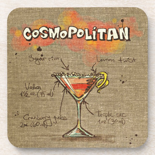 Dessous de verre Cocktail cosmopolite (Devant)