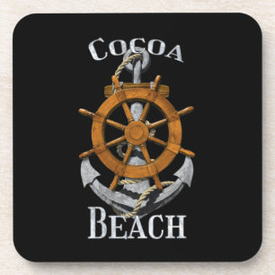 Dessous-de-verre Cocoa Beach Floride Vacances Ancre nautique Helm