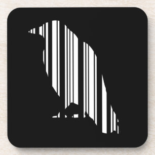 Dessous-de-verre Code barre de corbeau motif oiseau conception