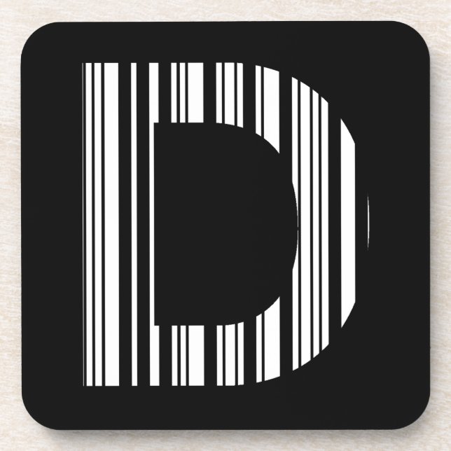 Dessous-de-verre Code barre de la lettre D Premier motif de code-ba (Devant)