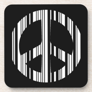 Dessous-de-verre CODE BARRE DE SIGNE DE PAIX Hippie Code-barres Mot