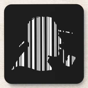 Dessous-de-verre CODE BARRE DÉTECTIVE Modèle de code-barres fumeur 