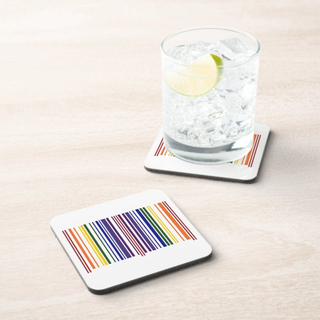 Dessous-de-verre Code barre double arc-en-ciel (Côté Droit)