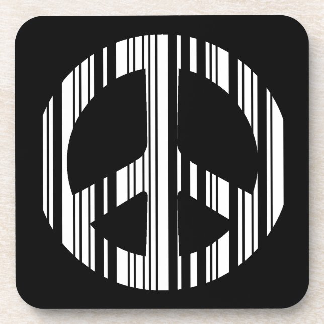 Dessous-de-verre CODE BARRE SIGNE DE PAIX Motif de code-barres hipp (Devant)